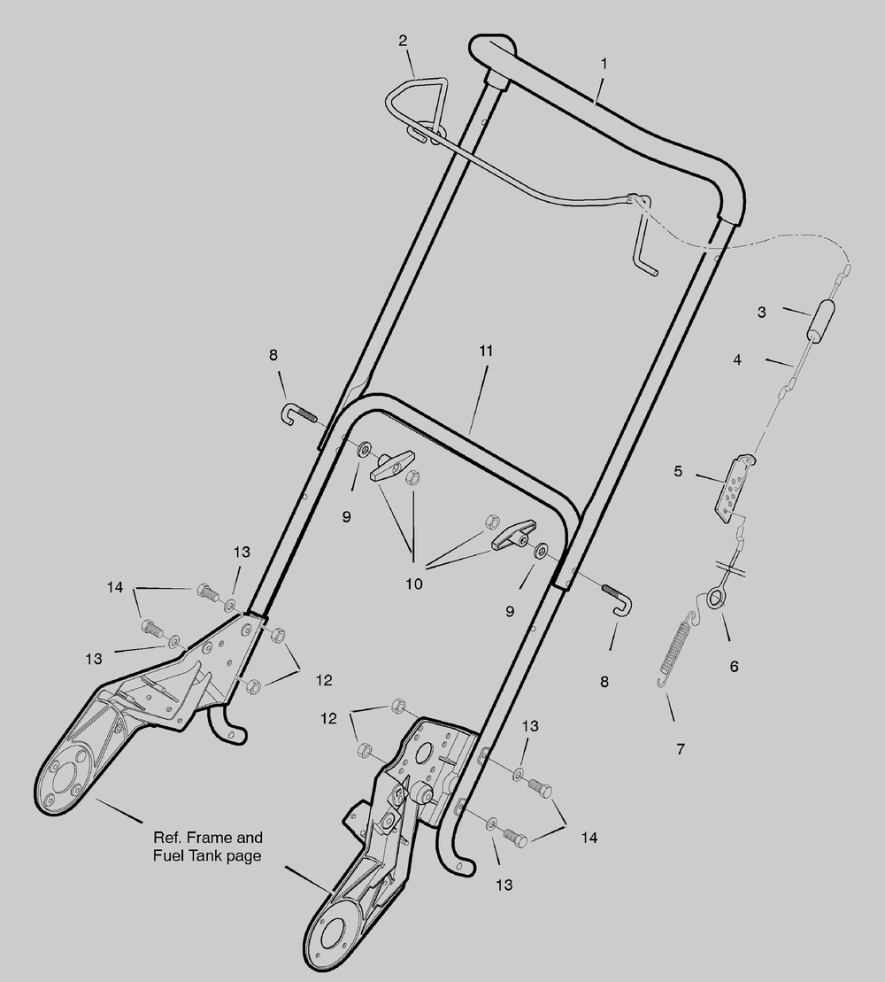 Handle Assembly Diagram and Parts List for 622591X85NA 2004 Briggs and Stratton Snow Blower